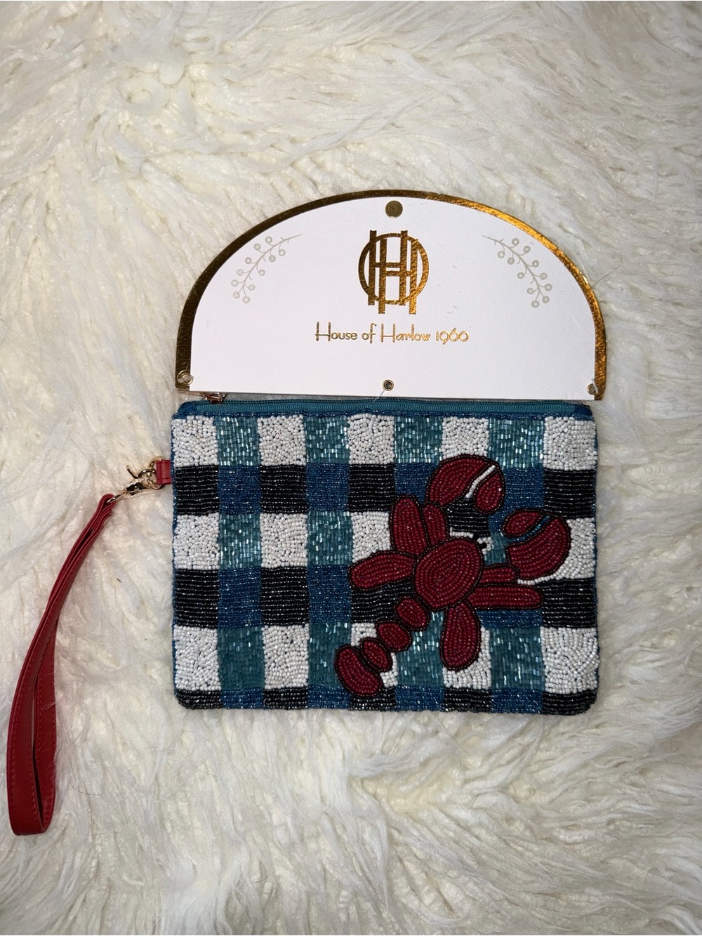 🏷️ HOUSE OF HARLOW 1960 // Gorgeous Beaded Clutch - Coastal Glam - Picture 1 of 2